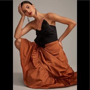 Anthropologie Hutch Bow Tie Maxi Dress Size 0 NWT
